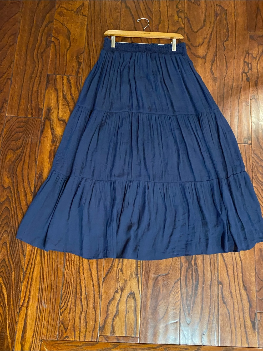 Lily Star Navy Tiered Maxi Skirt